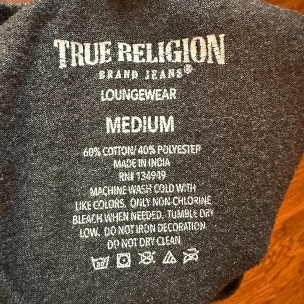 True Religion Black Short Sleeve Tee with Metallic Logo